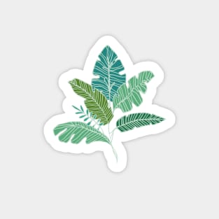 Contour Line Leaves in Mint Sticker